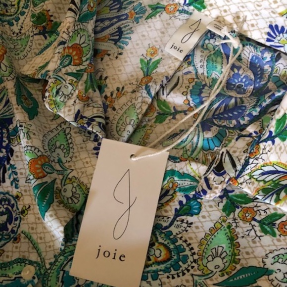 Women's Joie Paisley Blouse / Top S/P (Small) - Picture 7 of 16